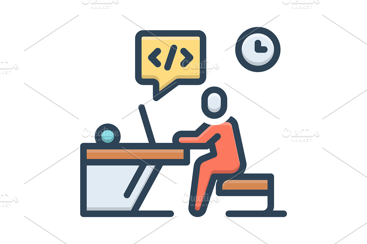 Developer programming color icon, a Duotone Icon by Creative priyanka