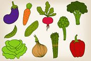 Vector vegetables and patterns, a Background Graphic by Alenarozova (Thumbnail 2 of 3)
