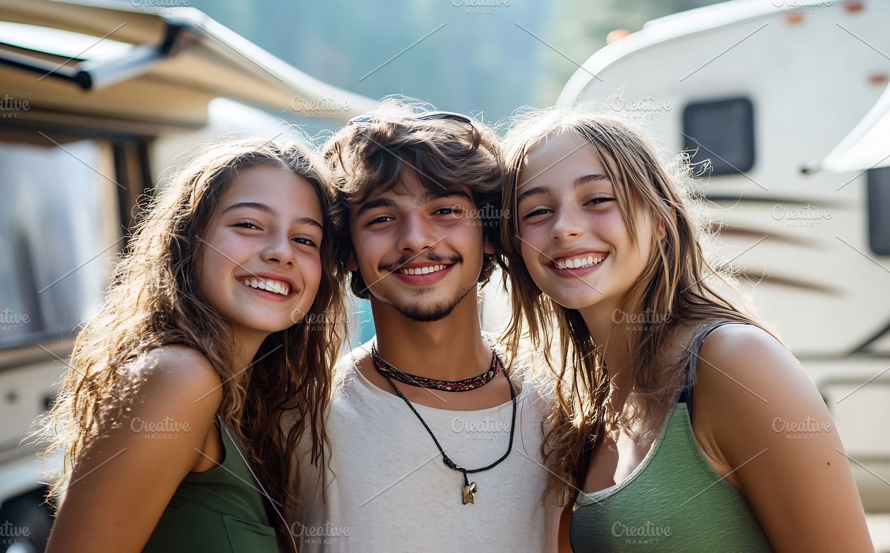 Friends enjoying summer outdoors, a Person Photo by Beautiful things