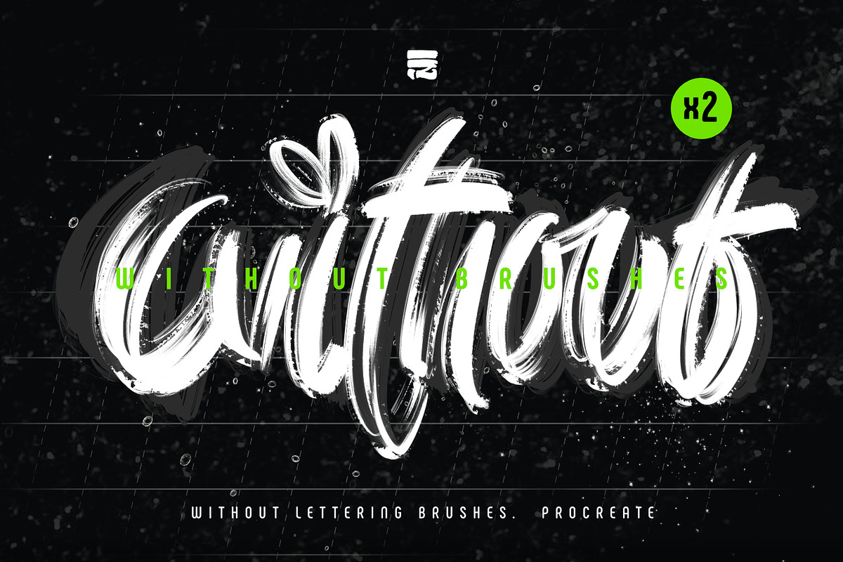 Without Lettering Brushes. Procreate, a Brush Add-On by Diacritics (Photo 1 of 15)