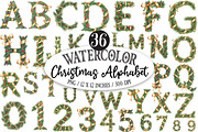 Watercolor Christmas Alphabet, an Illustration by Designking (Thumbnail 1 of 5)