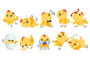 Cartoon baby chicken. Funny little, an Animal Illustration by Vectorbuum