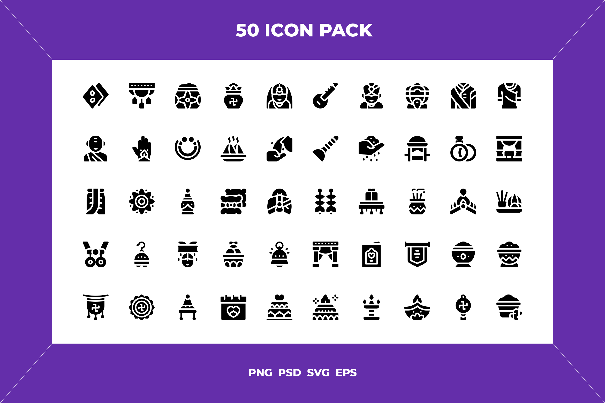 Hindu wedding icons, an Outline Icon by Wencory