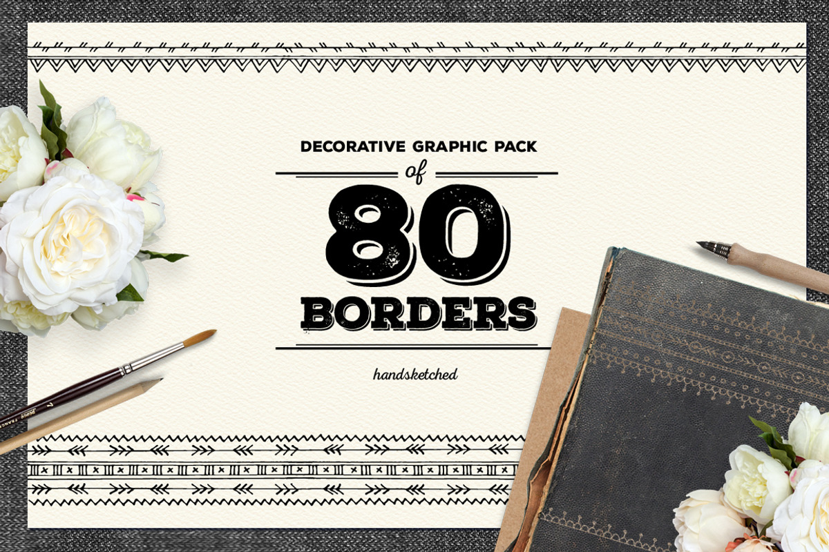 80 Decorative Borders, a Decorative Illustration by Elena Paletskaya (Photo 1 of 4)