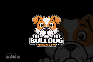 Bulldog Cartoon Logo, a Templates & Theme by Gumrega Studio