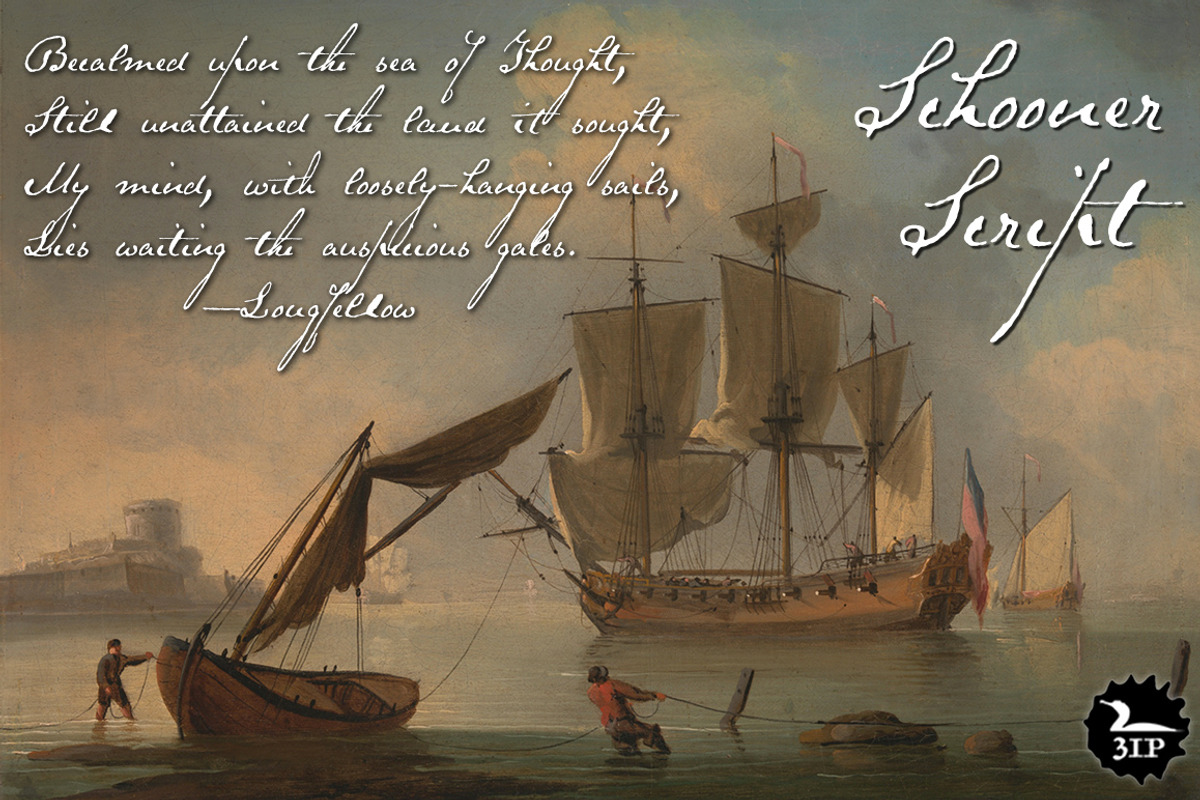Schooner Script, an 1800s pen font