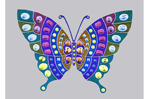 Colorful Bright Hand Painted Jeweled, an Animal Illustration by Sharon Schwalbe