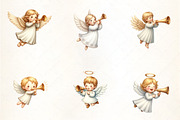 Christmas Angel Playing Trumpet Clip, an Illustration by CrexoraLab (Thumbnail 3 of 5)