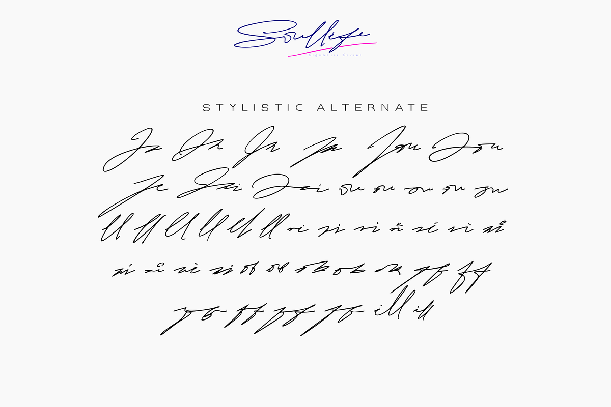 Soullife | Signature Script, a Script Font by Mozyen Studio (Photo 5 of 12)