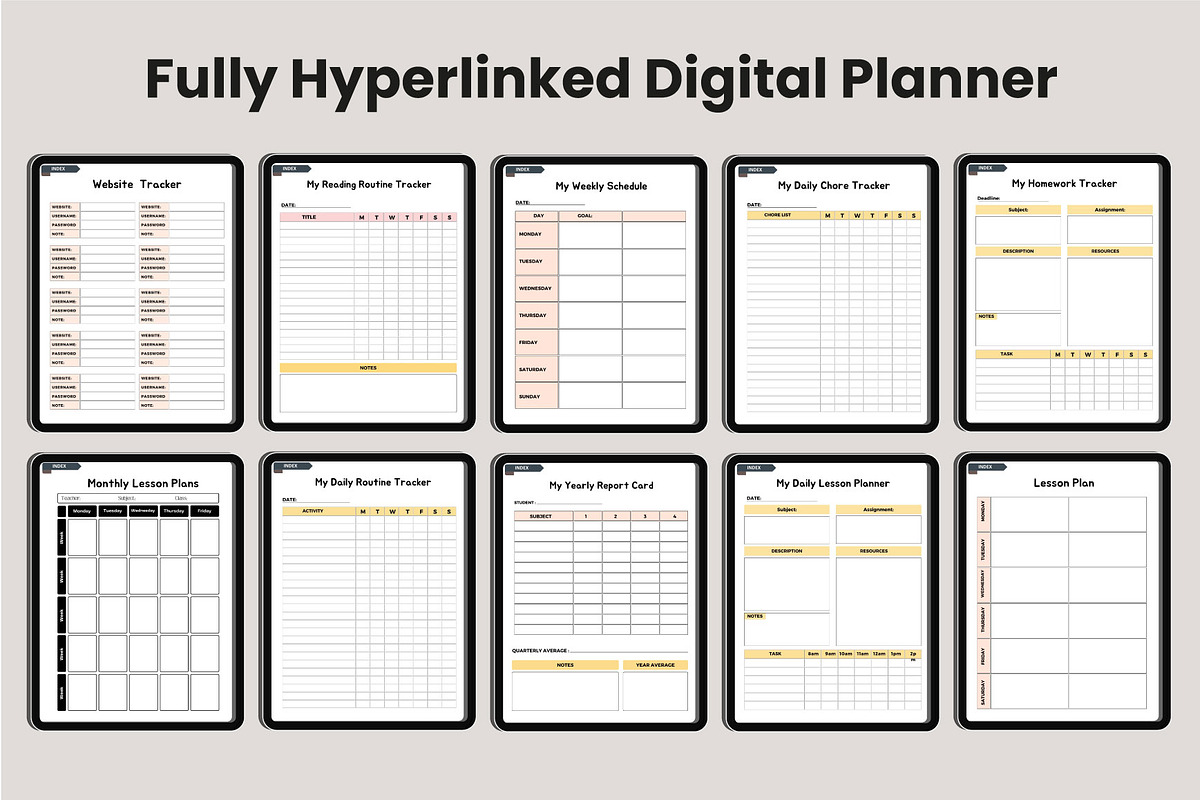2025 Digital Teacher Planner Canva, a Stationery Template by Designmela01 (Photo 2 of 10)