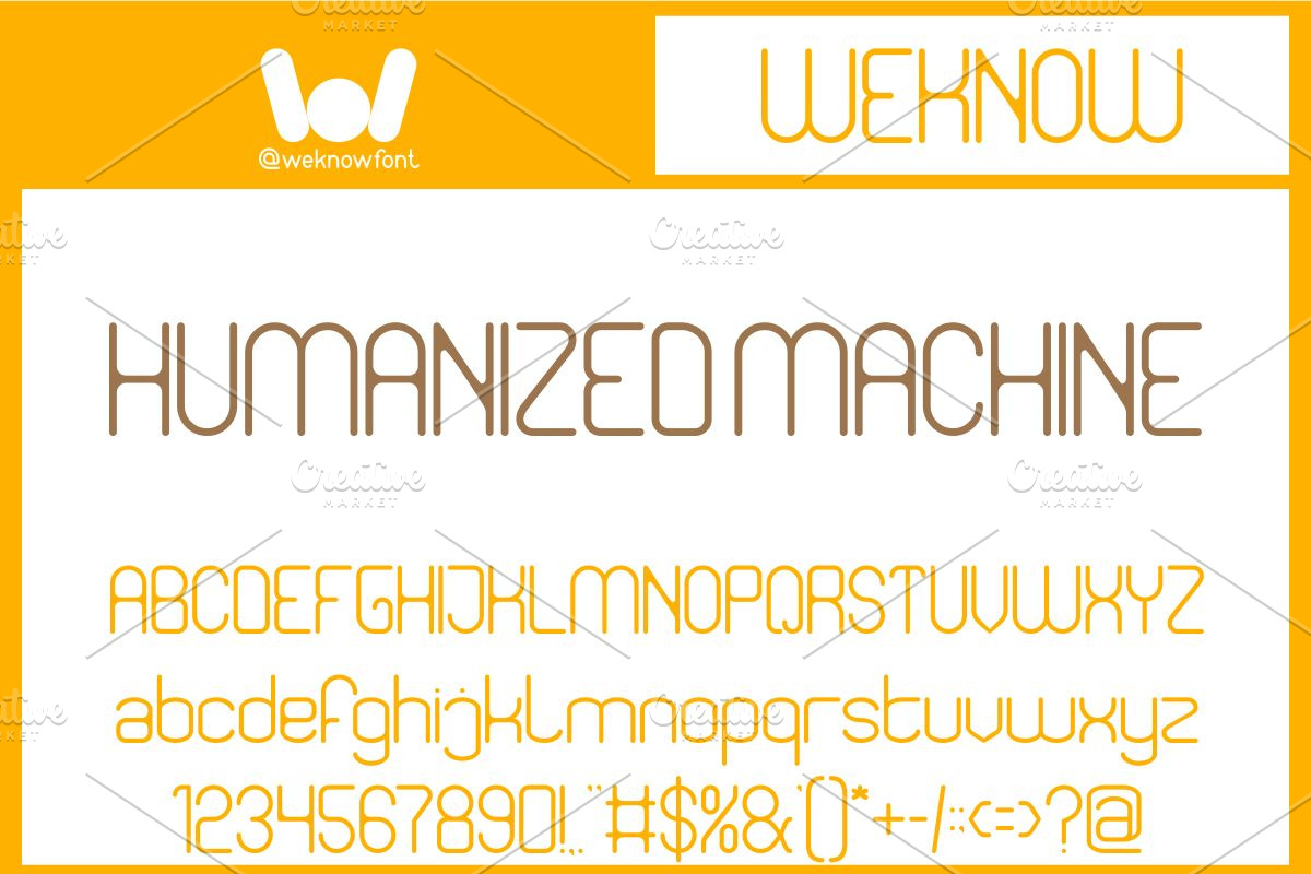 Humanized Machine font, a Font by weknow (Photo 1 of 8)