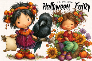 Watercolor Cute Halloween Witch Girl, an Animal Illustration by SVGArt