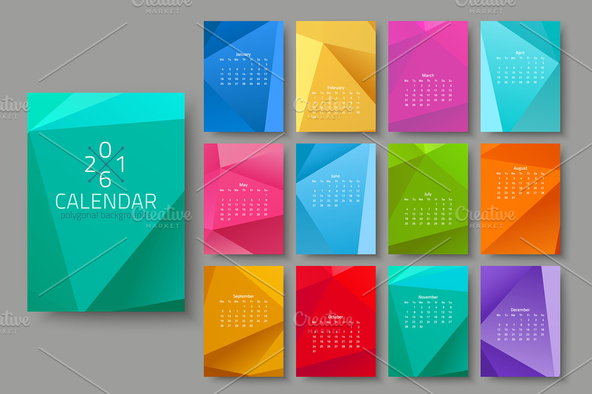 Geometrical calendar of 2016, a Graphic by samarka