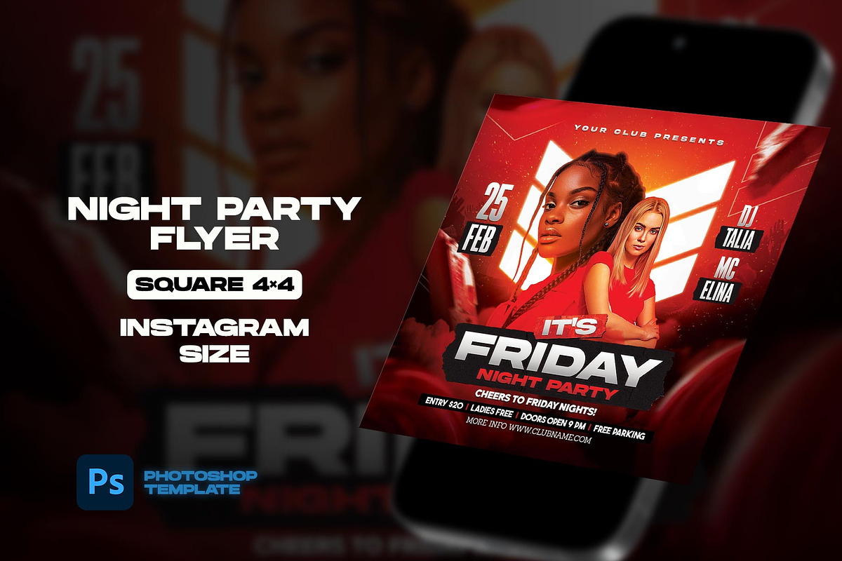 Night Club Flyer, a Flyer Template by Flyer Designs (Photo 3 of 4)