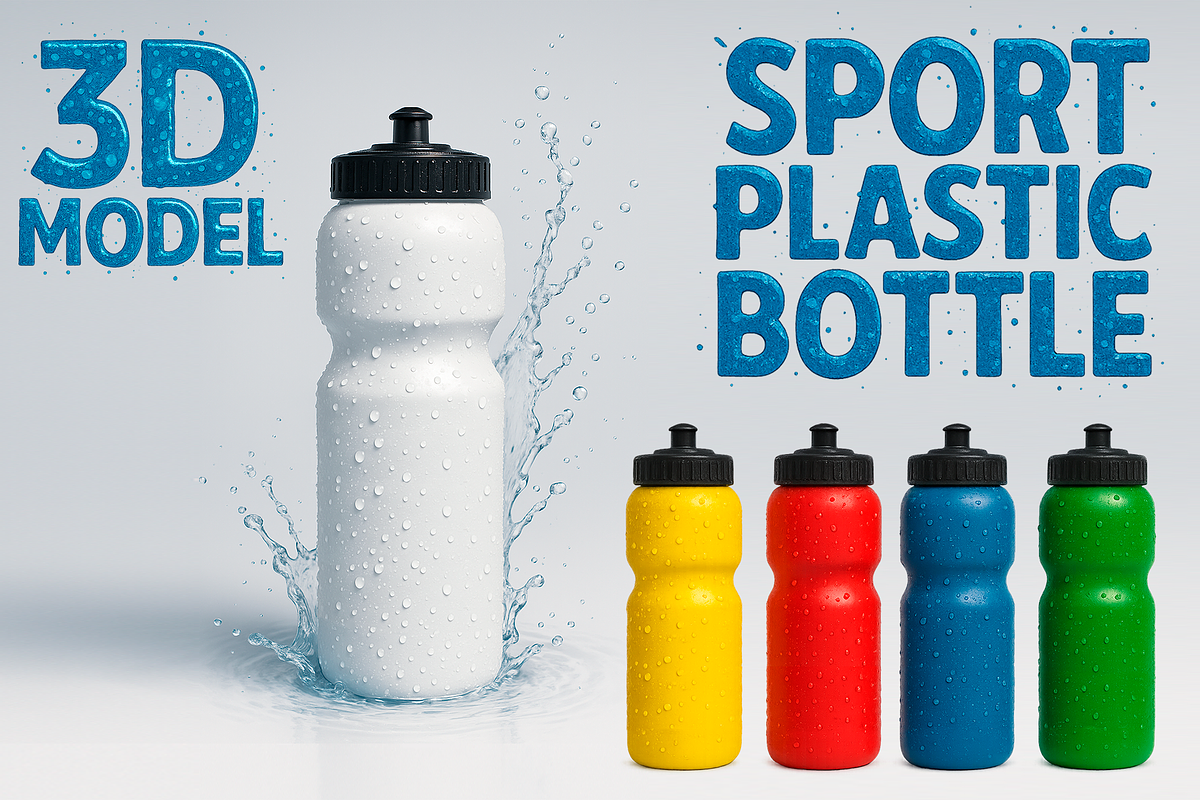 Sport Plastic Bottle 3D Model, an Object 3D Model by Casa Mandarina (Photo 1 of 6)