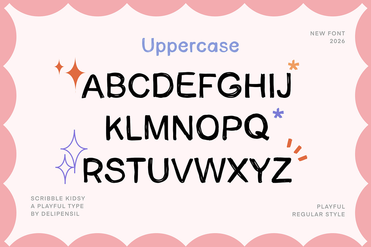 Scribble Kidsy - Playful Handwritten, a Handwritten Font by delipensil (Photo 5 of 8)