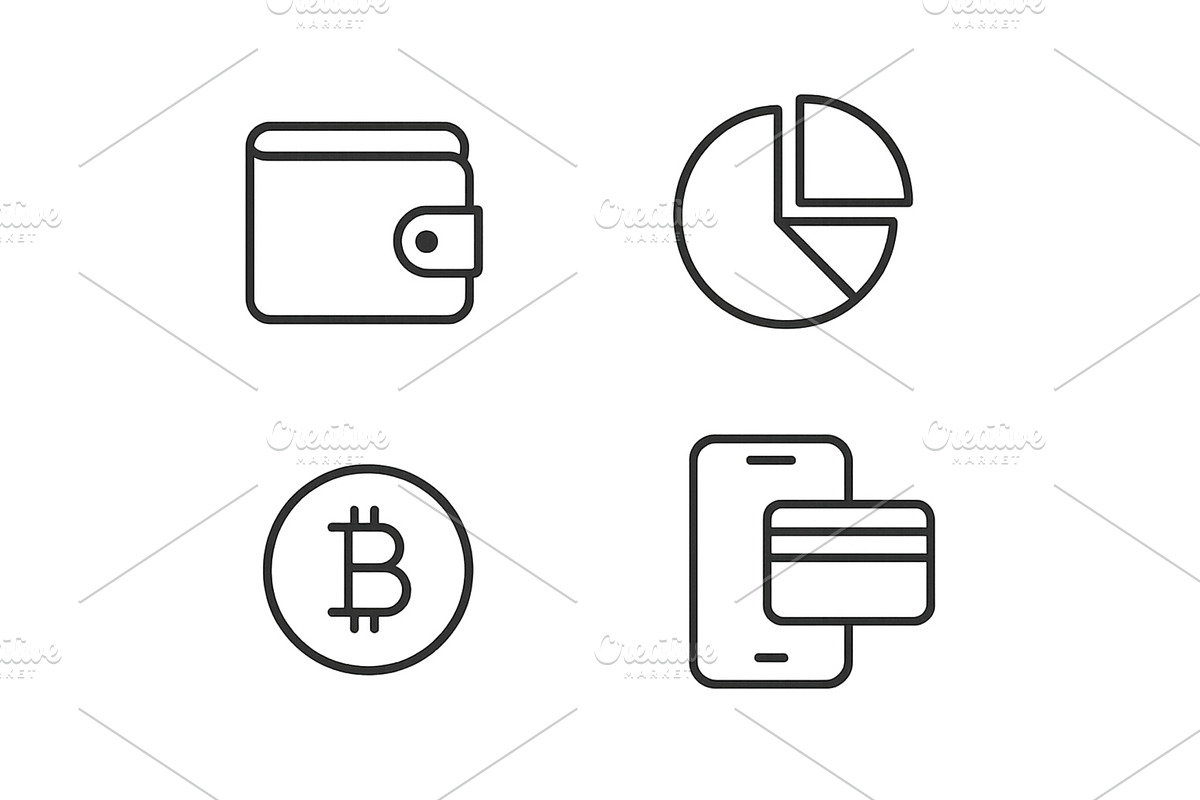 Wallet, pie chart, bitcoin symbol, a Finance Illustration by ZinetroN
