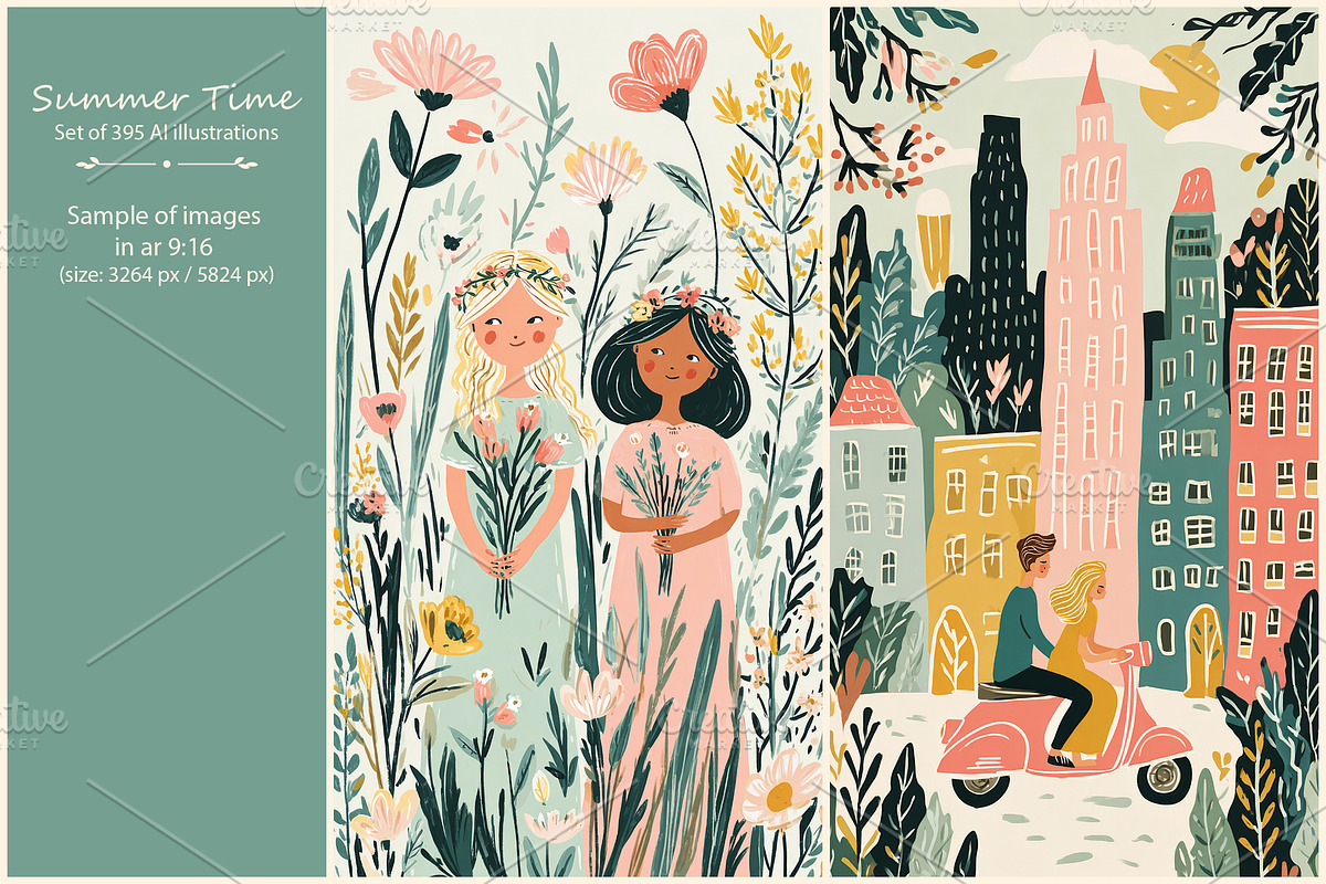 Summer- 395 AI illustrations, a Seasonal Illustration by Pundateam (Photo 2 of 9)