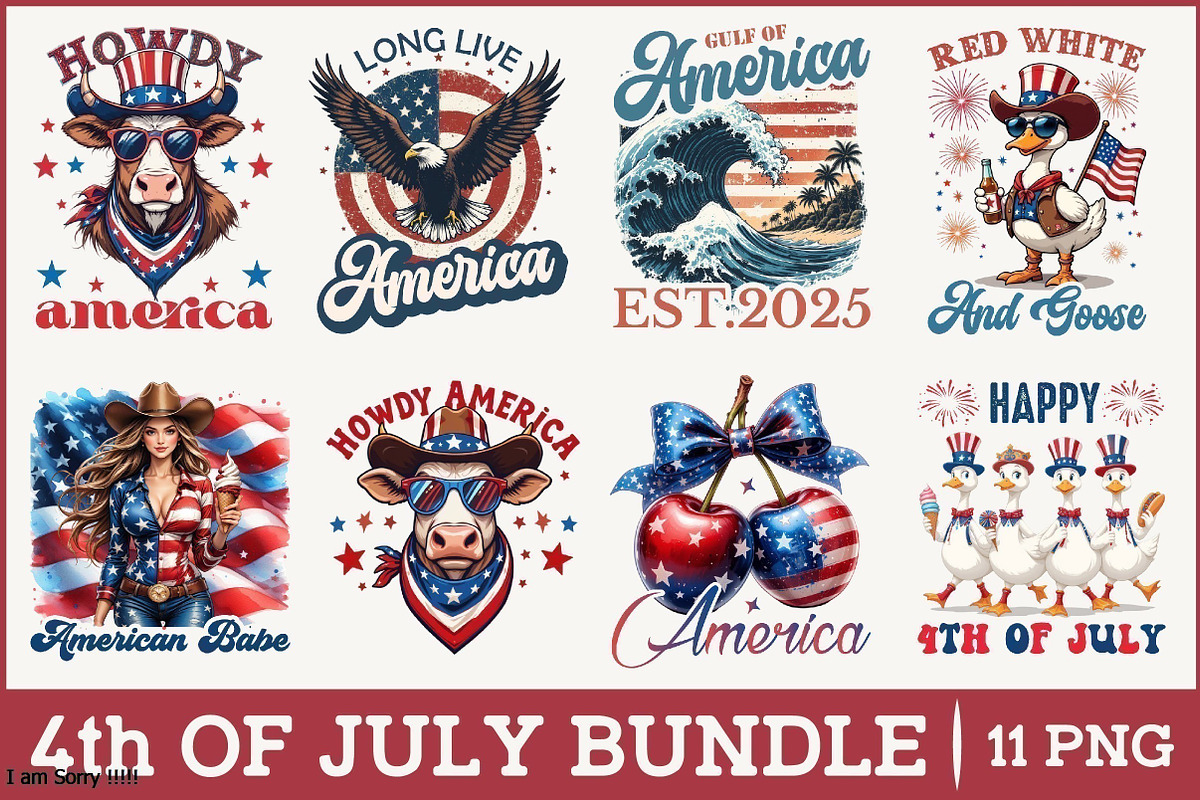 4th of July Bundle USA Patriotic, a Seasonal Illustration by RobertsArt