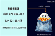 Watercolor Denim Halloween Set PNG, an Illustration by SinaCreation (Thumbnail 6 of 7)