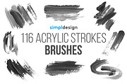 Stamp Acrylic Strokes Photoshop Brus, a Brush Add-On by SimplDesign (Thumbnail 1 of 7)