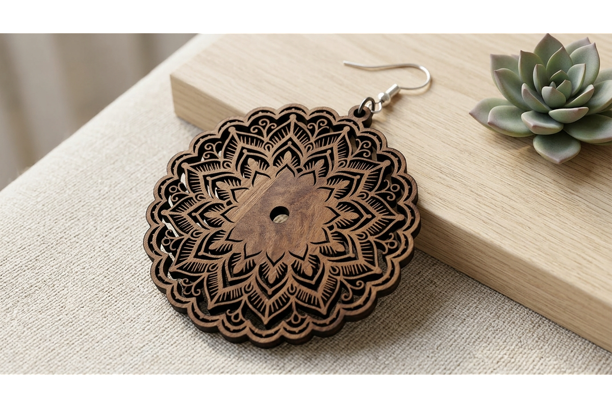 Mandala Earring SVGn, an Object Graphic by hafijul (Photo 4 of 11)