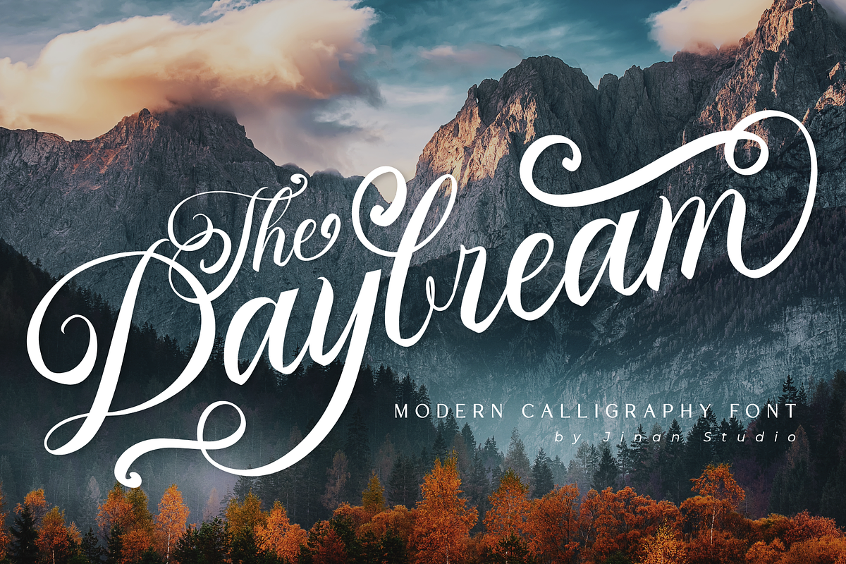 Daybream - Modern Calligraphy Font, a Script Font by Ainun Jinan (Photo 1 of 10)