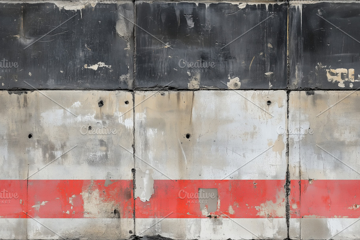 Seamless concrete bunker with industrial military markings weathered ...