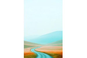 Scenic Landscape of Winding Road, a Background Photo by Lermont51