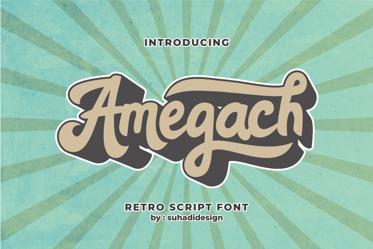 Amegach Vintage Retro Font, a Script Font by suhadidesign (Photo 1 of 8)