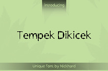 Tempek Dikicek | Display Font Sale