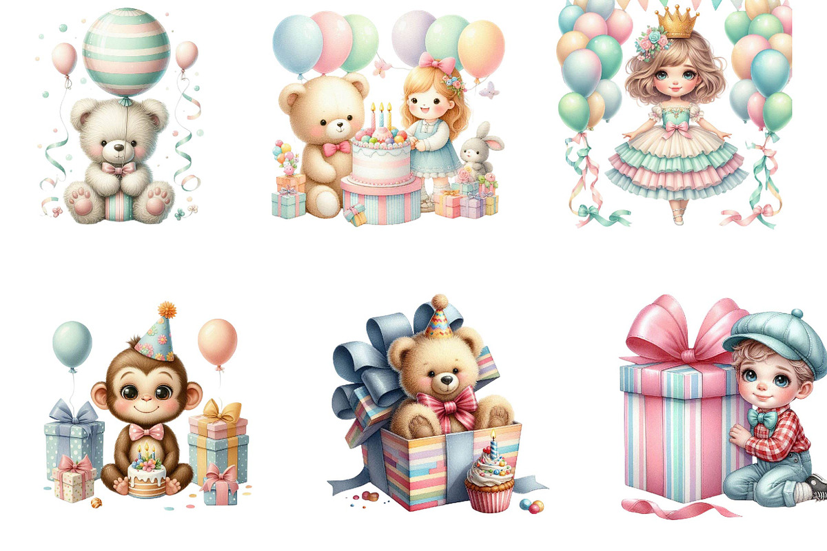Kids Birthday Card Clipart Tshirts, a Seasonal Illustration by CreationArt (Photo 4 of 5)