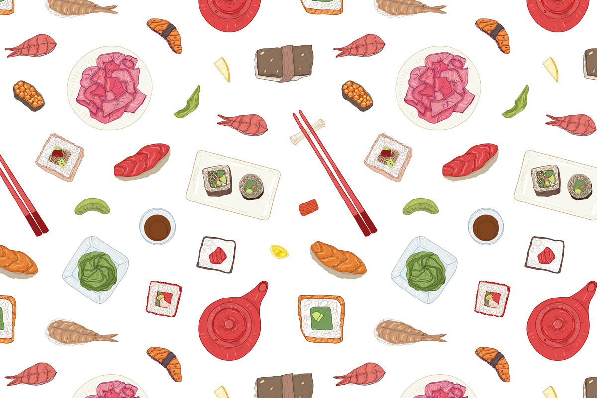 Sushi, hand drawn bundle, a Food Illustration by Good Studio (Photo 21 of 32)