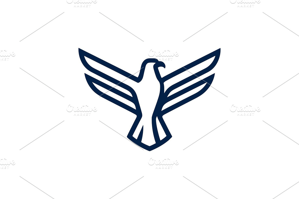 Eagle geometric bird logo icon