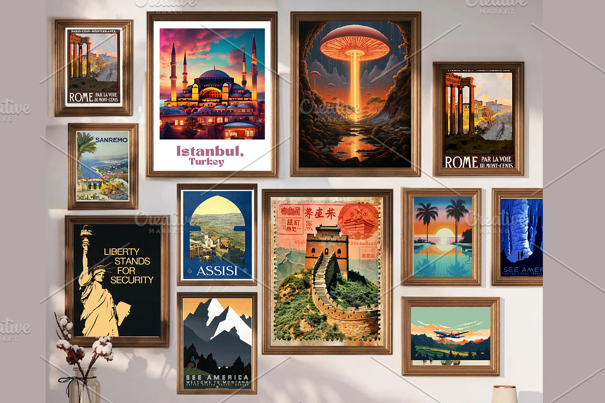 Travel Prints Bundle 600+ Vintage, a Wallpaper Photo by Chipshpow Graphics (Photo 4 of 13)