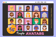 35 Diverse People Avatars, a Person Illustration by IuliiaSavko (Thumbnail 1 of 8)