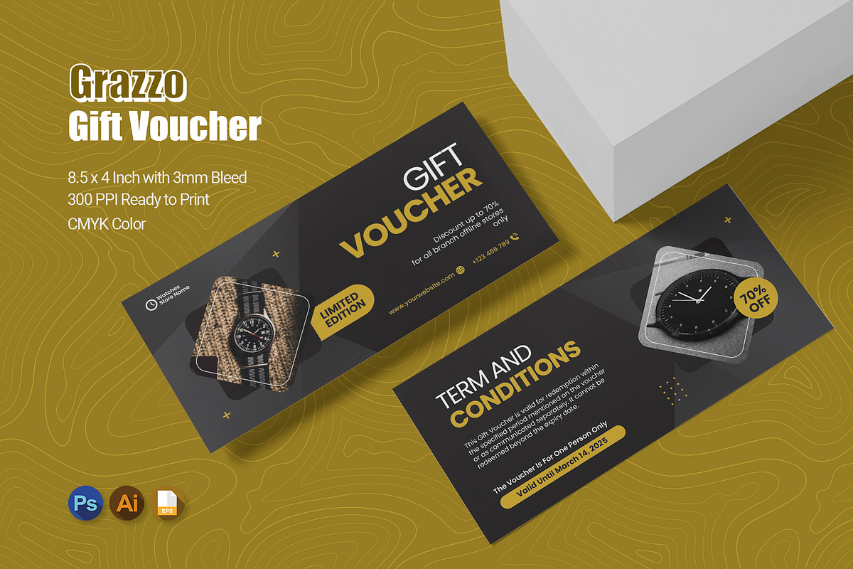 Grazzo - Gift Voucher, a Print Template by Esensifiksi.studio (Photo 1 of 2)