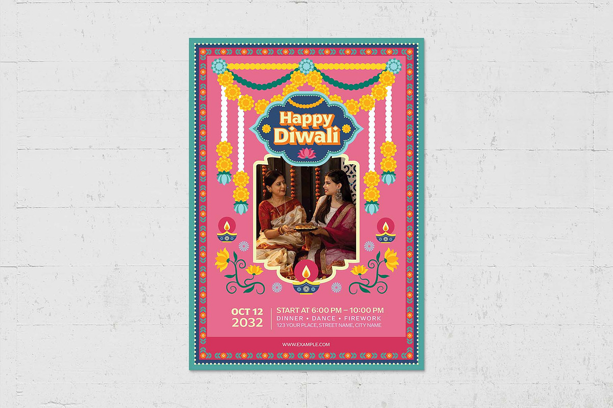 Diwali Flyer Template, a Flyer Template by BrandPacks (Photo 2 of 5)