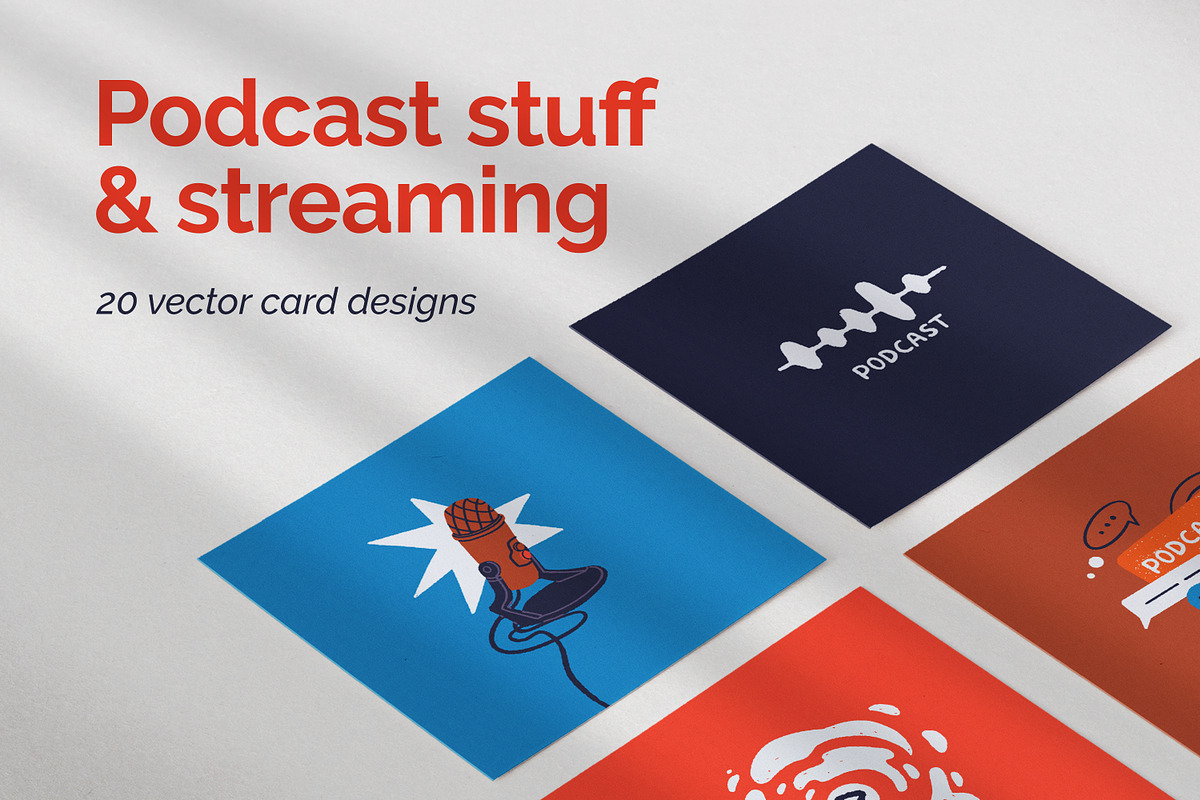 Podcast cover designs, streaming set, an Object Illustration by Good Studio (Photo 1 of 10)