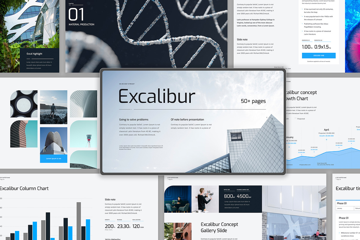 Excalibur Keynote template, a Presentation Template by JustHex (Photo 1 of 6)
