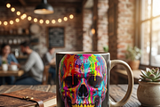 Splatter Paint Skull Design, a Shirt Mockup by Vector Stall (Thumbnail 8 of 14)
