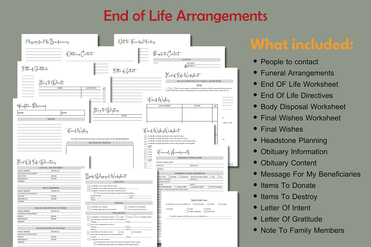 End Of Life Planner - Canva Template, an App Template by Adalin Shop (Photo 4 of 11)