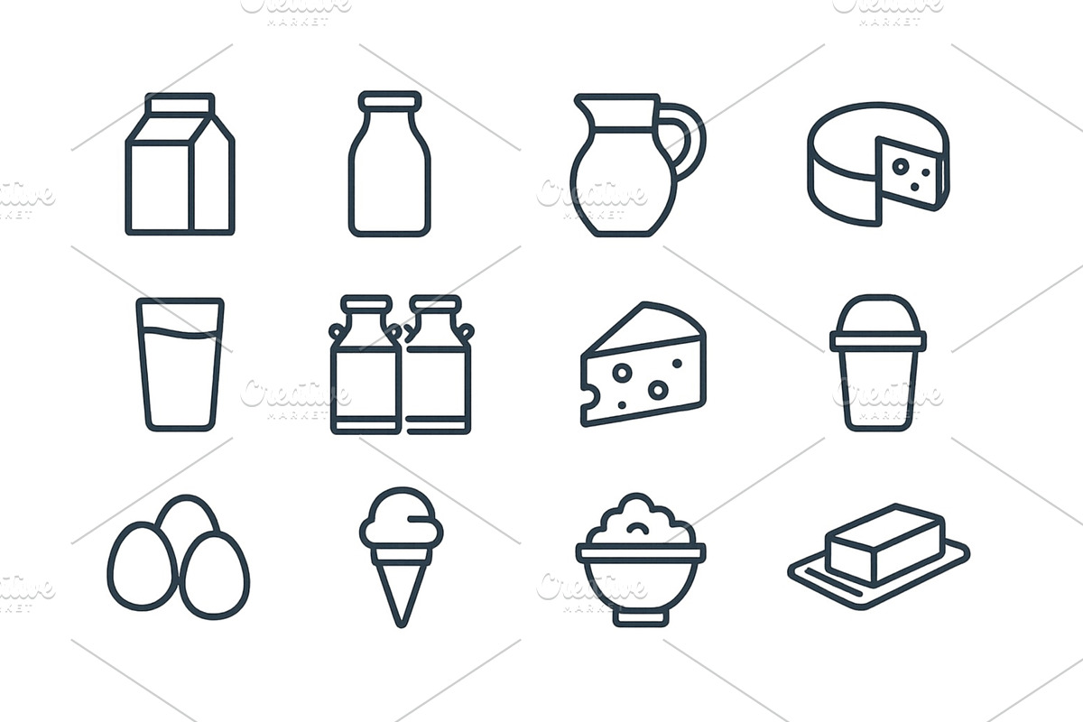 Dairy products displayed with clear, a Food Illustration by ZinetroN