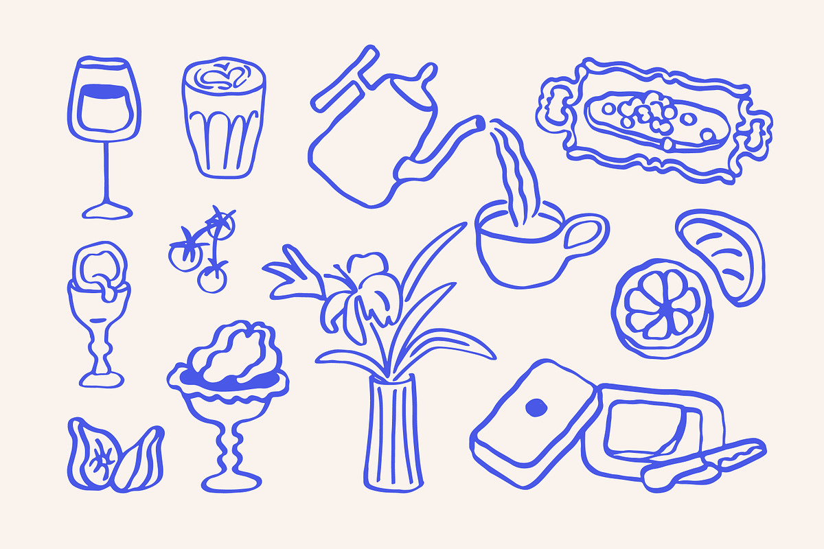Breakfast food sketches, doodle set, a Food Illustration by Good Studio (Photo 3 of 7)