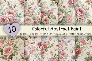 Colorful Abstract Paint Patterns, a Pattern Graphic by FloridPrintables