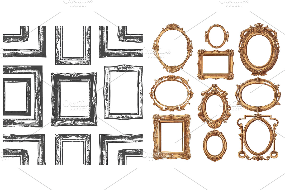 Vintage wooden frames wall vector, an Illustration by ZinetroN