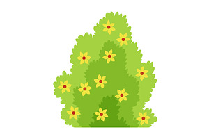 Bush with flowers icon. Cartoon, an Object Illustration by the8monkey