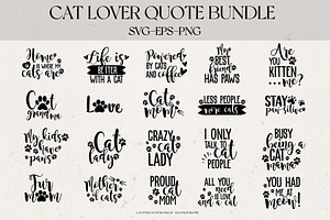 Cat Lover SVG Quote Bundle