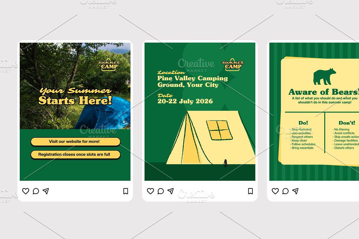 Green Summer Camp - Instagram Post, a Social Media Template by Izdihaar_Studio (Photo 2 of 4)
