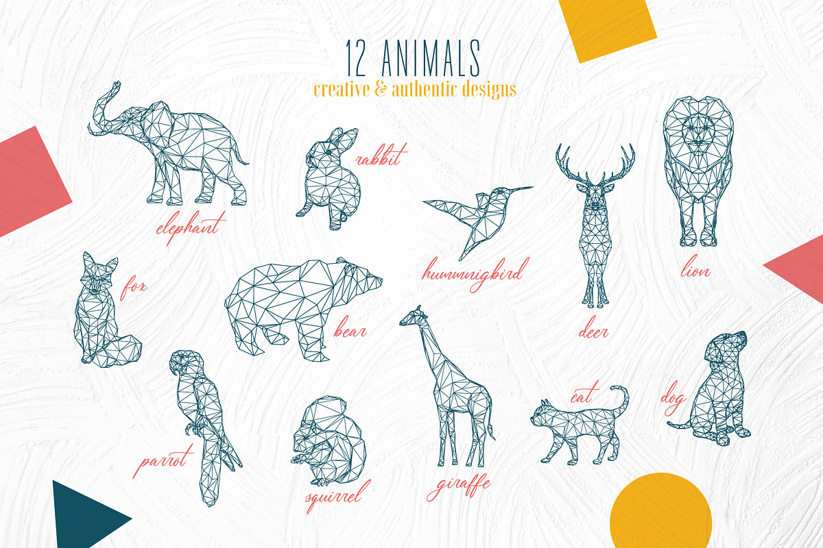 Geometric Animals Designs & Patterns, an Animal Illustration by Pigment Café (Photo 2 of 7)